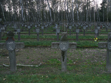 Tumbas de soldados en el Cementerio Militar de Varsovia
