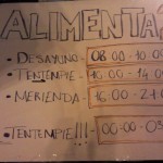 Horario de las comidas de la acampada de SOL