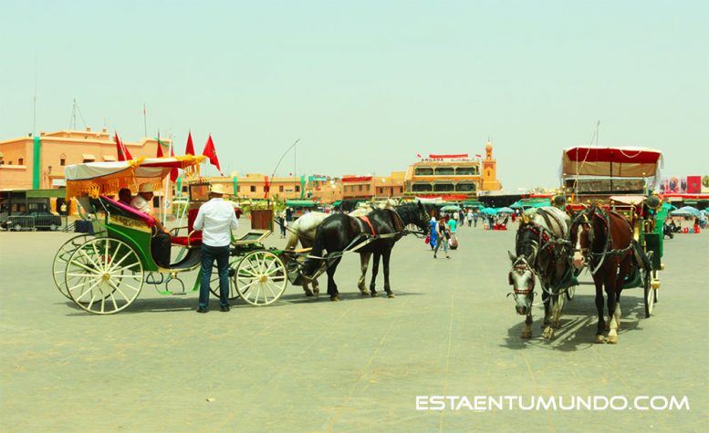 Paso de caballo y carruaje desde la Plaza Djeema el Fna