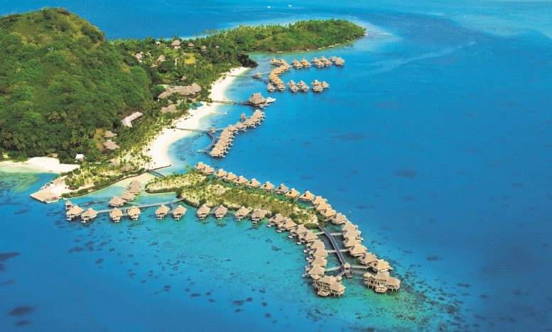 Vista aérea de Bora Bora - Polinesia Francesa