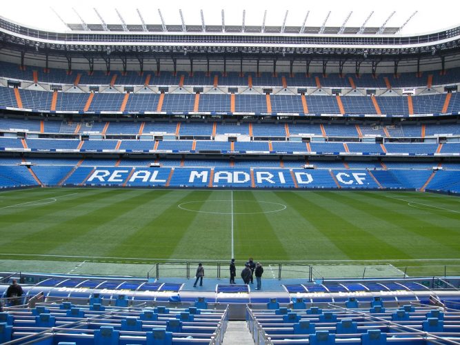 Dentro del Estadio Santiago Bernabeu