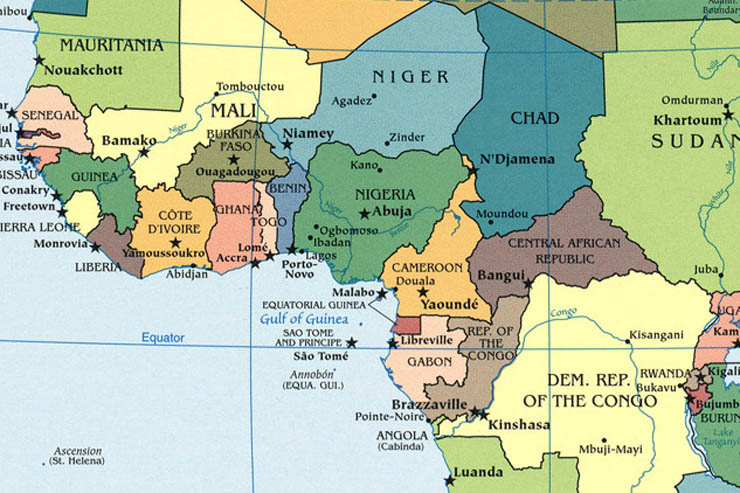 Resultado de imagen para africa occidental mapa