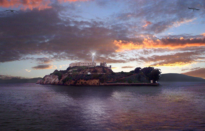 Isla de Alcatraz al atardeder, San Francisco