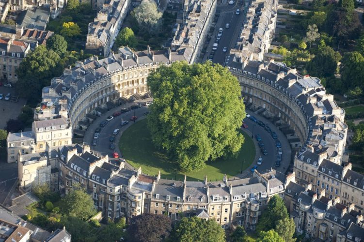 Vista aérea de The Circus en Bath