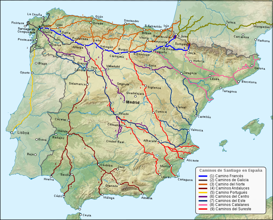 Diferentes Caminos de Santiago