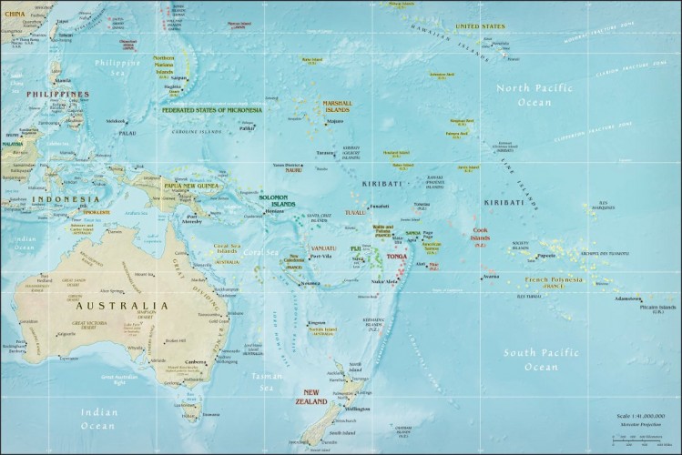 Mapa político de Oceanía Mapa político de Oceanía