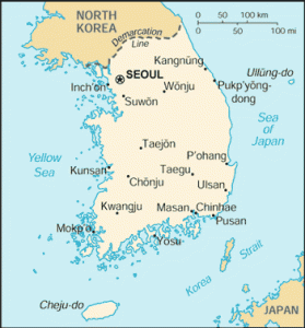 corea del sur mapa