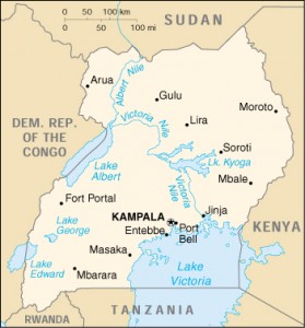 Uganda mapa