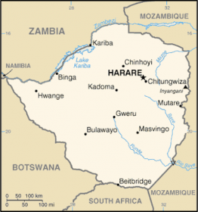 zimbabue mapa