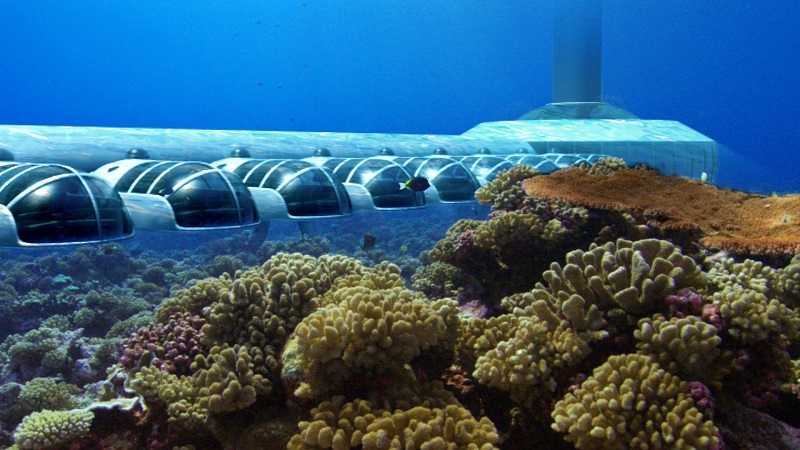 Hotel submarino en el Pacífico